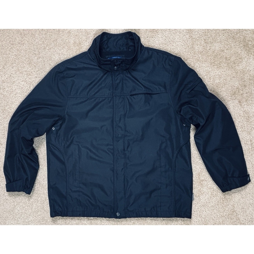 Calvin Klein Men's Large Black Full Zip Windbreaker Jacket Coat Water Resistant